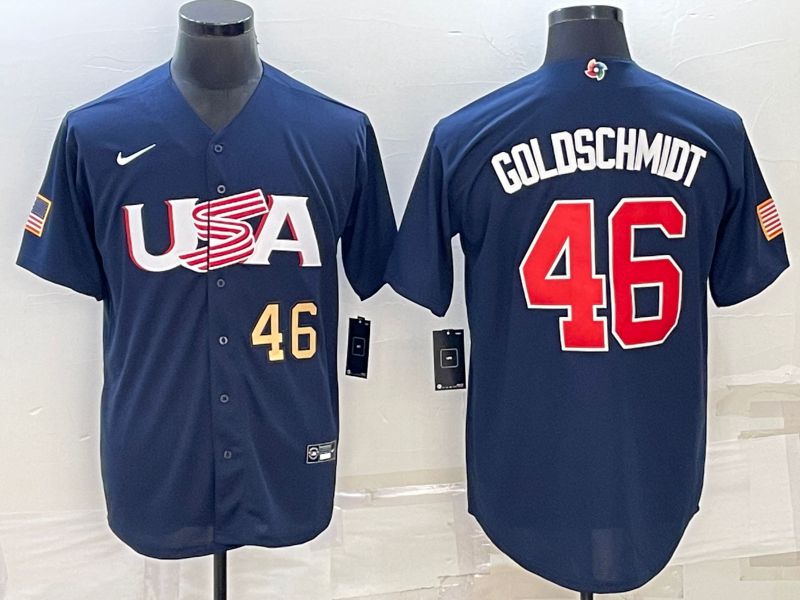 Men 2023 World Cub USA 46 Goldschmidt Blue Nike MLB Jersey1